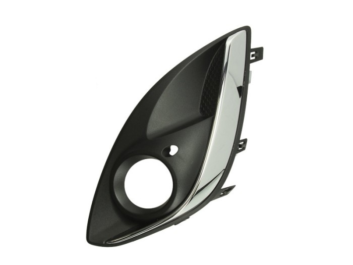 Grila bara fata Opel Corsa D, 01.2011-12.2014, Stanga, 1400873, 55B1273J cu locas pentru proiectoare,insertie crom