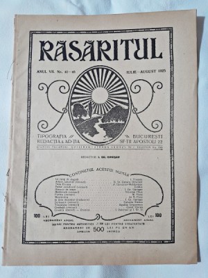 Revista Rasaritul, anul VII, nr.41-48/1925 foto