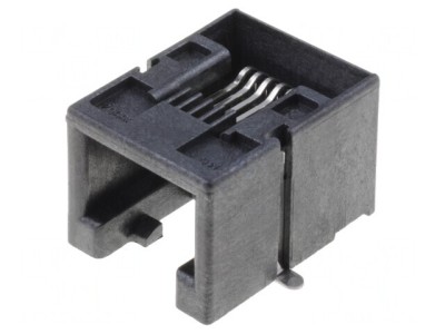 Soclu RJ12 6P6C Profil Jos Aurit SMT foto