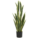 Outsunny Sansevieria Artificială &icirc;n Ghiveci, Plantă Falsă pentru Interior și Exterior cu 21 de Frunze Modelabile, &Oslash;20x90 cm | Aosom Romania