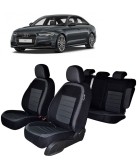 Cumpara ieftin Set huse scaune dedicate AUDI A-6 (C7) 2012-2018 Premium (Bancheta fractionata si husa cotiera)