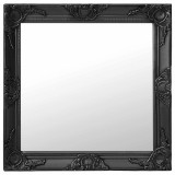 Cumpara ieftin Oglinda de perete in stil baroc, negru, 60 x 60 cm