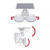 Reflector solar 8W 500lm IP65 cu senzor de miscare si cap rotativ 2 LED-uri COB, Phenom