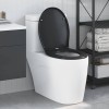 Capac WC cu eliberare rapidă, &icirc;nchidere lentă, negru, duroplast