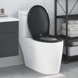 Capac WC cu eliberare rapidă, &icirc;nchidere lentă, negru, duroplast