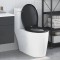 Capac WC cu eliberare rapidă, &icirc;nchidere lentă, negru, duroplast