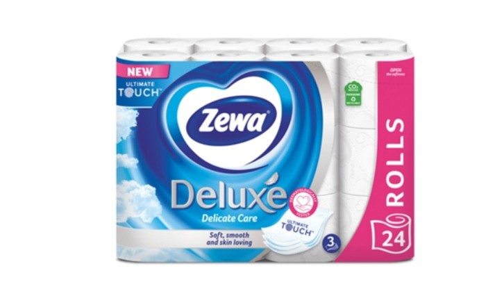 Hartie igienica Zewa Deluxe Delicate Care, 3 straturi, 24 role