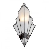 Cumpara ieftin Lustra de perete din metal negru si sticla Tiffany, 1 x 40W, 30 cm x 15 cm x 17 h