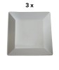 Set 3 farfurii adanci patrate, 21&times;4.5 cm, Alb Mat