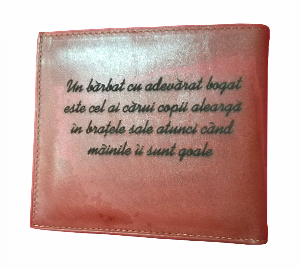 portofel piele personalizat cu poza si text | arhiva Okazii.ro