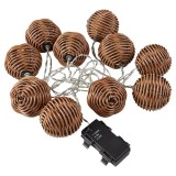 Ghirlanda decorativa LED CasaLux, 10 led uri, rattan, 2 baterii