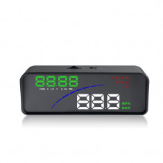 Proiector informatii de bord pe parbriz, Head Up Display Techstar® OBD II, P 9, display 3,6 inch, viteza vehiculului MPH/KMH, tura?ia motorului, tempe