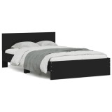 Cumpara ieftin Cadru de pat cu tablie, negru, 135x190 cm