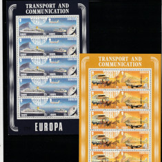 Gibraltar 1988-Europa CEPT,Transport si comunicatie,coli mici 5 serii,MNH