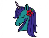 Cumpara ieftin Sticker decorativ, Unicorn, Albastru, 60 cm, 7257ST-10, Oem