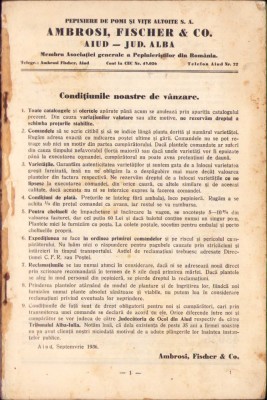HST 303SP Catalog produse Ambrosi Fischer &amp;amp; Co Aiud 1936 foto