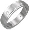 Inel mat din oțel cu șase zirconii &icirc;ncorporate - Marime inel: 62