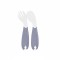 Set lingurita si furculita cu maner gri babyjem (culoare: alb)