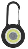 Cumpara ieftin Dispozitiv iluminare portabil cu prindere carabiniera, LED alb, 3 functii lumina, negru, 8x4 cm