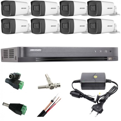 Sistem supraveghere profesional Hikvision 8 camere 5MP Turbo HD IR 80m SafetyGuard Surveillance foto