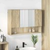 VidaXL Dulap cu oglindă pentru baie Stejar sonoma 80 x 17 x 55 cm 883356