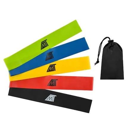 Set de 5 benzi fitness,cauciuc,multicolor