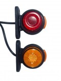 Lampa Gabarit LED Mini Galben Rosie 12-24V, 3 Functii, Prindere M5, Cauciuc, Universal
