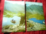 2 Ilustrate Muntii Fagaras : Vederi Balea Lac Cabana Balea anii &#039;60 si &#039;70, Necirculata, Printata