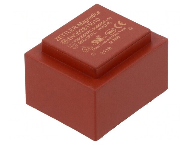 Transformator &Icirc;ncapsulat 1VA 230V AC 15V 66mA PCB