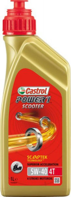 (PL) Ulei de motor 4T 4T Castrol Power 1 Scooter SAE 5W40 1L SL JASO MB Sintetică foto