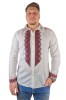 Bluza tip ie barbati RBN24 alb pur/rosu , marimea XL, Bumbac, La baza gatului