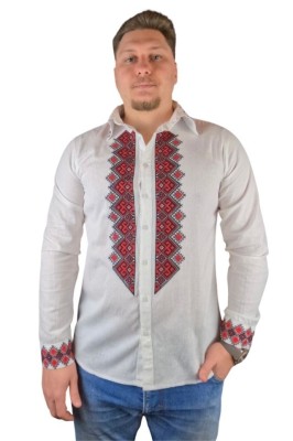 Bluza tip ie barbati RBN24 alb pur/rosu , marimea XL foto