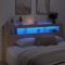 Gossi tablie de pat cu led, stejar sonoma, 220x18,5x103,5 cm, lemn