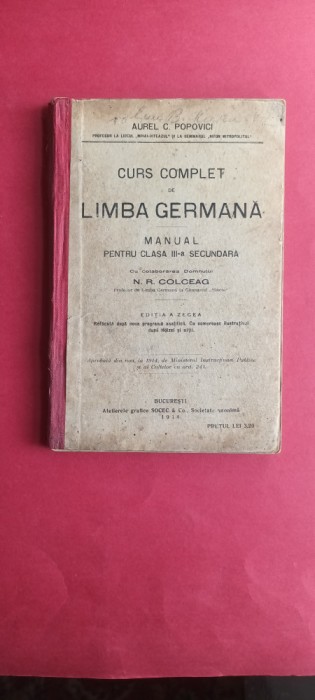 Bucuresti SOCEC Manual Curs de Limba Germana 1914