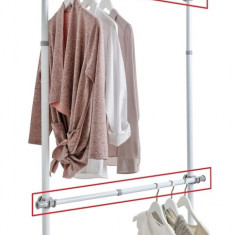 Set 2 bare extensibile pentru suport haine, Wenko Herkules Twin, 75-120 cm, otel/plastic