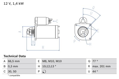BOSCH 0 986 022 800 starter foto