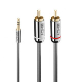 Cablu audio jack 3.5mm la 2 x RCA 10m T-T Antracit Cromo Line, Lindy L35337