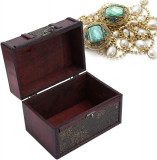 Cufă de comori Vtage, cutie de depozitare pentru bijuterii Topcase &icirc;n stil antic