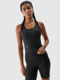 Bustieră de antrenament cu susținere ușoară pentru femei - negru, 4F Sportswear