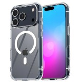 Husa Telefon, Flippy, Compatibila Apple iPhone 17 Pro Max, MagSafe, Antisoc, din Silicon + TPU, Transparent