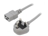 Cablu Alimentare 3m 3x1,5mm2 Gri 13A