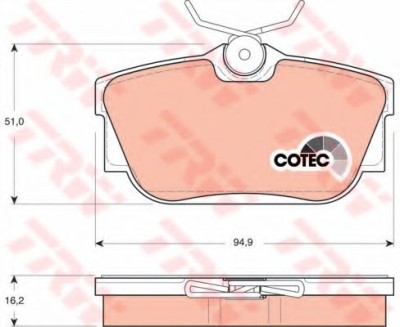 Set placute frana,frana disc VW TRANSPORTER IV bus (70XB, 70XC, 7DB, 7DW, 7DK) (1990 - 2003) TRW GDB1325 foto