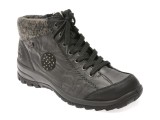 Ghete RIEKER negre, L7110, din piele naturala