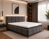 Pat Rubik 160x200 cm Tapitat Stofa Gri Somiera Inclusa (cod ML2223-15)