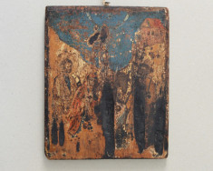 Nasterea lui Isus icoana pe lemn secolul 18 foto