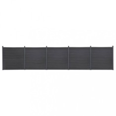 Gossi set panouri pentru gard, gri, 872x186 cm, wpc
