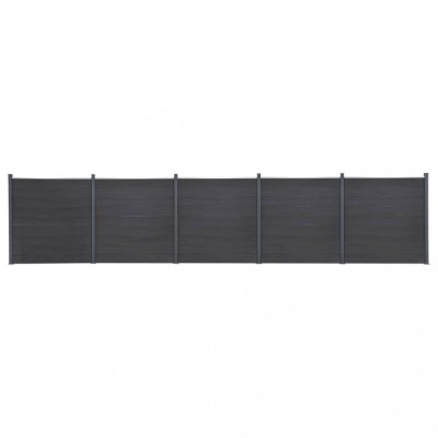 Gossi set panouri pentru gard, gri, 872x186 cm, wpc foto