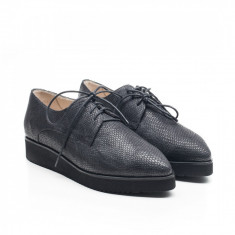Pantofi piele naturala Essex Negru Imprimat - sau Orice Culoare
