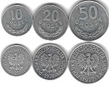 POLONIA Lot NR 2 / 3buc - 10 + 20 + 50 GROSZY 1977