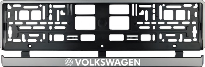 Set 2 bucati, suport numar inmatriculare argintiu VW